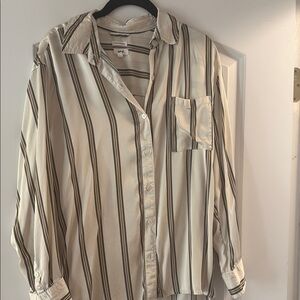 Aerie silky Cream Casual Button Down Shirt